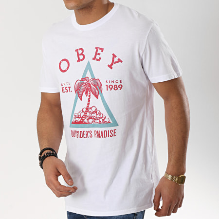 Obey - Tee Shirt Outsider Paradise Blanc