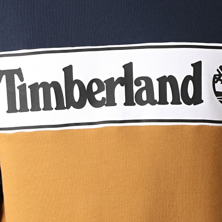 Timberland - Sweat Crewneck Cut And Sew A1O9U Camel Bleu Marine Blanc