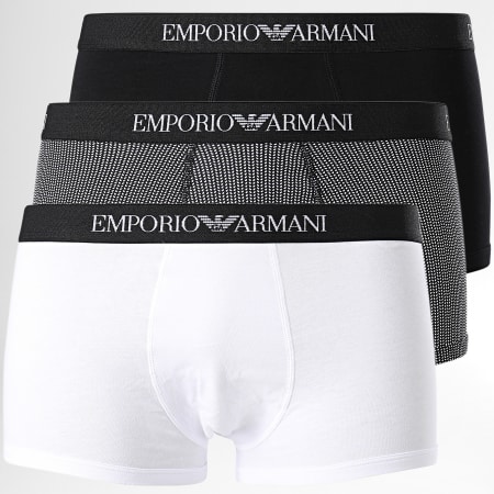 Emporio Armani - Lot De 3 Boxers 111625-9P722 Noir Blanc