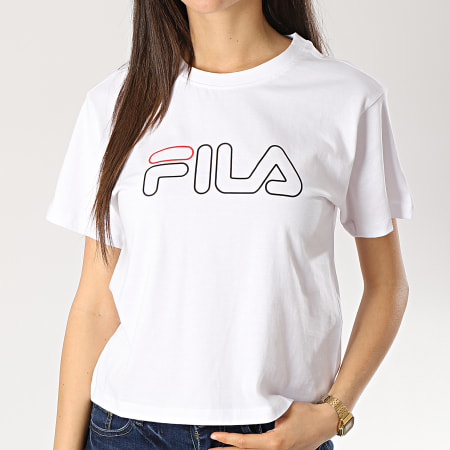 Fila - Tee Shirt Crop Femme Tablita 687271 Blanc