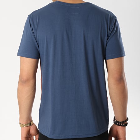 MZ72 - Tee Shirt Poche Taffy Bleu Marine Gris Chiné Rose