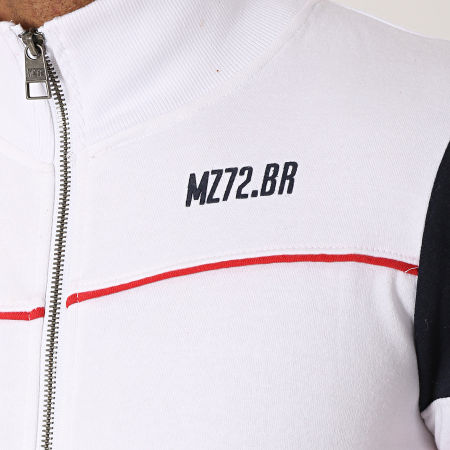 MZ72 - Veste Zippée Jakes Blanc Bleu Marine Rouge