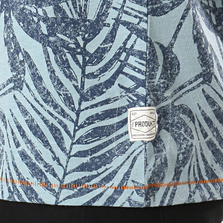 Produkt - Tee Shirt Poche GMS Clyde AOP Vert Clair Bleu Marine Floral