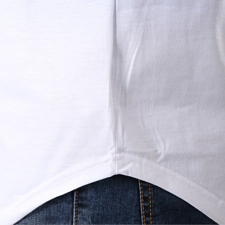 Sinners Attire - Tee Shirt Manches Longues Oversize Dip Dye 946 Bleu Clair Blanc Dégradé