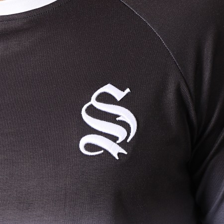 Sinners Attire - Tee Shirt Manches Longues Oversize Dip Dye 945 Noir Blanc Dégradé