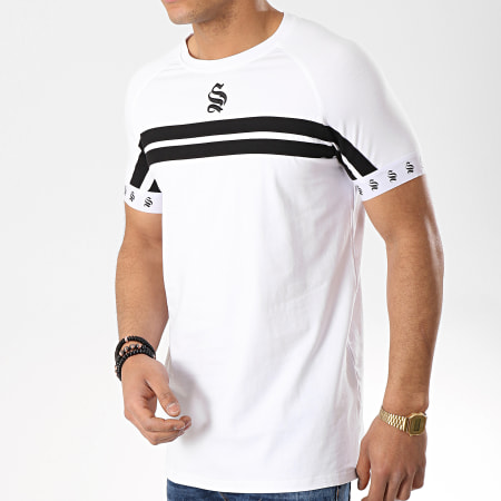 Sinners Attire - Tee Shirt Avec Bandes Vipa 938 Blanc Noir