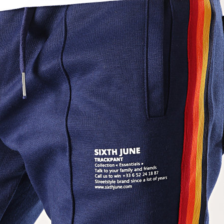 Sixth June - Pantalon Jogging Avec Bandes M3698CPA Bleu Marine