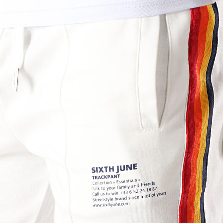 Sixth June - Pantalon Jogging Avec Bandes M3698CPA Blanc