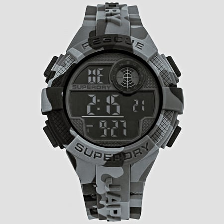 Superdry - Montre SYG193BE Gris Anthracite Camouflage
