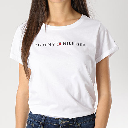 Tommy Hilfiger - Maglietta da donna Logo 1618 Bianco