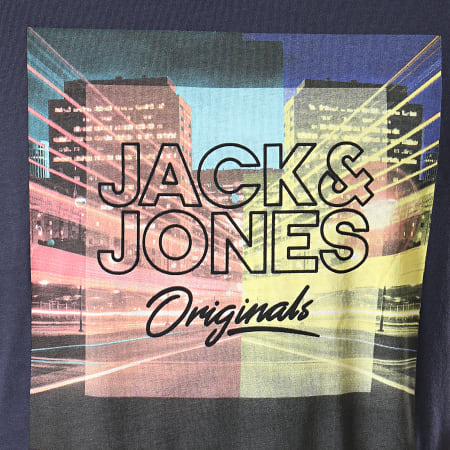 Jack And Jones - Tee Shirt Nitelife Bleu Marine