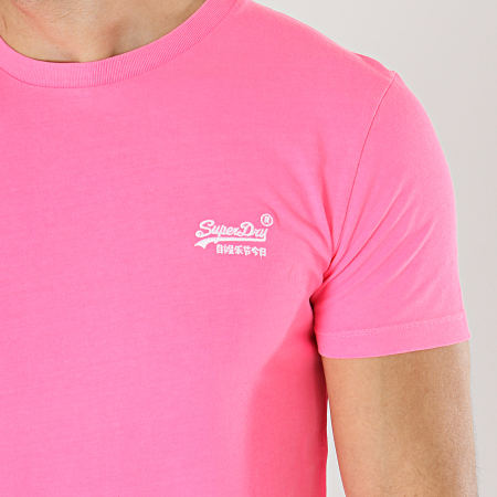 Superdry - Tee Shirt Orange Label Neon Rose Fluo