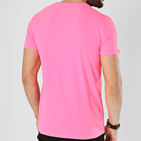 Superdry - Tee Shirt Orange Label Neon Rose Fluo