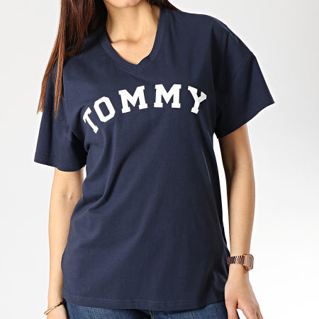 Tommy Hilfiger - Tee Shirt Femme Print 1615 Bleu Marine