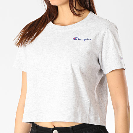 Champion Tee Shirt Crop Femme 111582 Gris Chine LaBoutiqueOfficielle