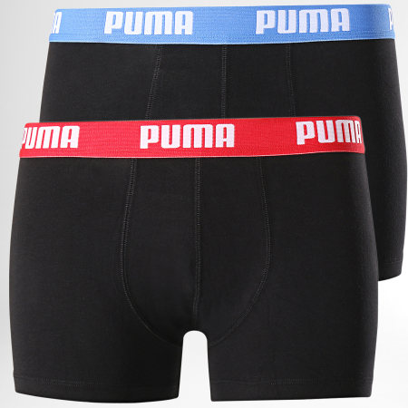 Puma - Lot De 2 Boxers 521015001 Noir Rouge Bleu Clair