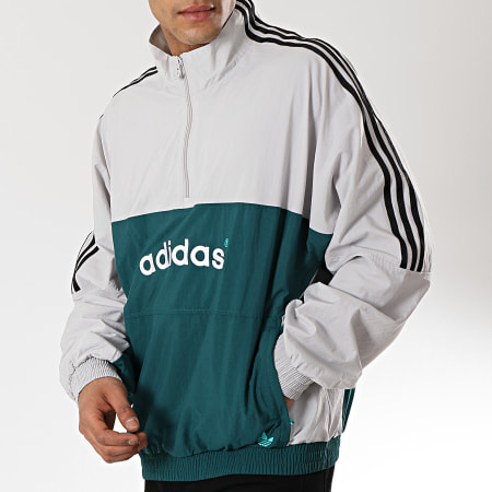 Adidas Originals - Veste De Sport Col Zippé A Bandes Arc FH7914 Gris Vert
