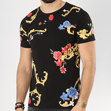 Berry Denim - Tee Shirt 111 Noir Renaissance Floral