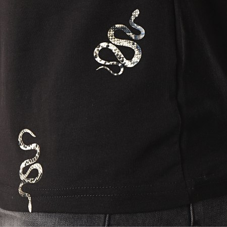 Berry Denim - Tee Shirt Avec Bandes 107 Noir Serpent