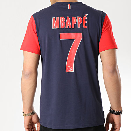 PSG - Tee Shirt Player Mbappé Bleu Marine Rouge