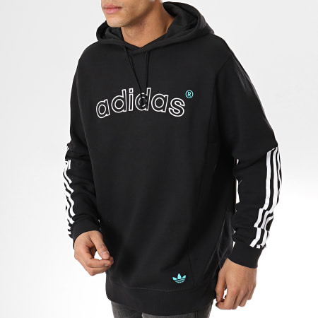 Adidas Originals - Sweat Capuche A Bandes Arc FH7912 Noir