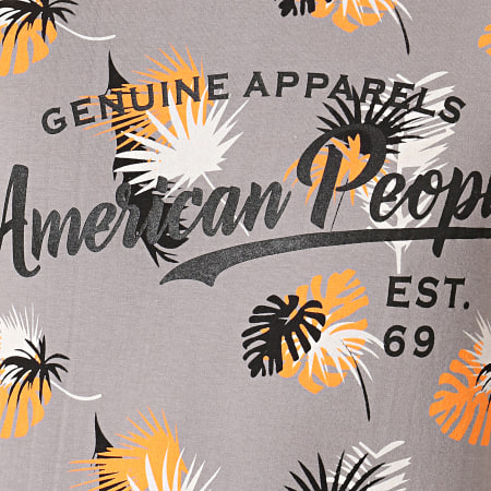 American People - Tee Shirt Surd Gris Floral