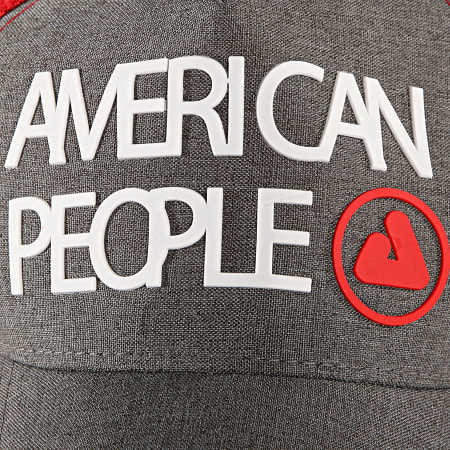 American People - Casquette Trucker Tage Gris Anthracite Rouge