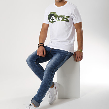 ATK - Maglietta con logo bianco camo verde kaki