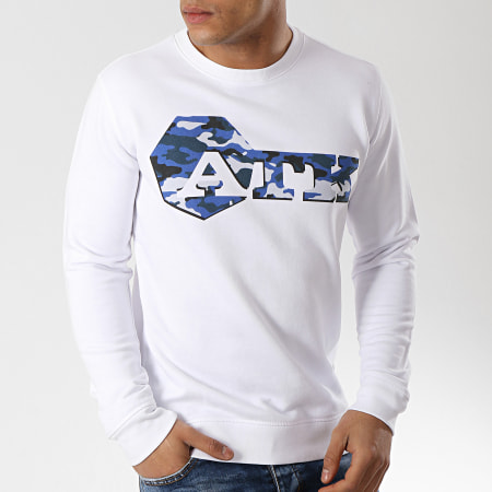 ATK - Sweat Crewneck Logo Blanc Camo Bleu