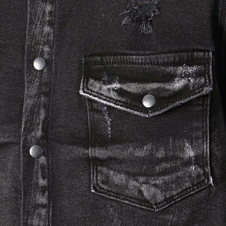 Black Needle - Chemise Manches Longues Jean 2538 Noir