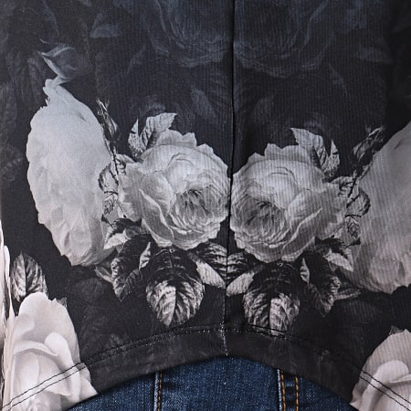 Gianni Kavanagh - Tee Shirt Oversize Faded Nostalgic Noir Dégradé Floral
