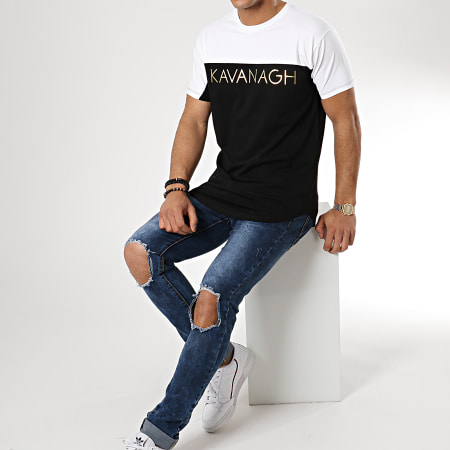 Gianni Kavanagh - Tee Shirt Oversize Gold Print Noir Blanc Doré