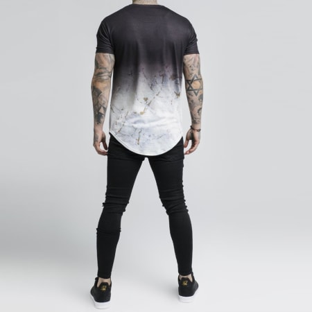 SikSilk - Tee Shirt Oversize 14347 Noir Gris Dégradé