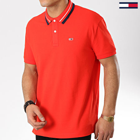 Tommy Jeans - Polo Manches Courtes Classics Stretch 5509 Rouge