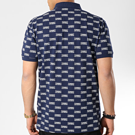 Tommy Hilfiger - Polo Manches Courtes All Over Print 6028 Bleu Marine