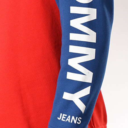 Tommy Jeans - Sweat Color Block Mock 6059 Rouge Bleu Marine Blanc