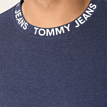 Tommy Hilfiger - Tee Shirt Heather Branded Collar 6062 Bleu Marine