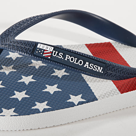 US Polo ASSN - Tongs Remo 2 Flag Bleu Marine Blanc Rouge