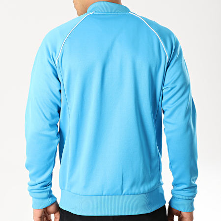 Adidas Originals - Veste Zippée Avec Bandes SST DZ4636 Bleu Clair Blanc 