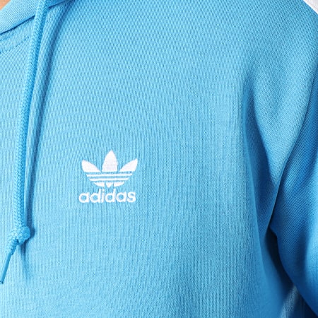Adidas Originals - Sweat Zippé Capuche 3-Stripes FZ DZ4588 Bleu Clair
