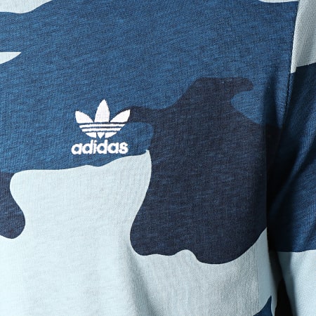 Adidas Originals - Tee Shirt Manches Longues Camo DV2066 Bleu Marine Camouflage