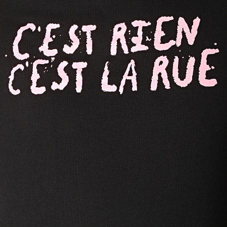 C'est Rien C'est La Rue - Sweat Capuche Logo Noir Rose