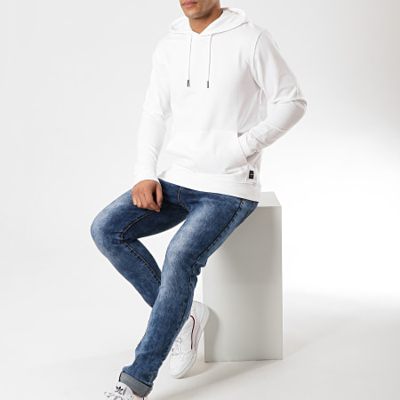 Only And Sons - Sweat Capuche Basic Blanc