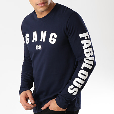 Ghetto Fabulous Gang - Tee Shirt Manches Longues Gang Bleu Marine