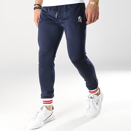 Gym King - Pantalon Jogging Rice Contrast Tipped Poly Bleu Marine