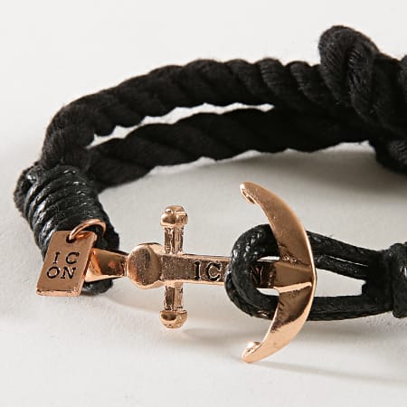 Icon Brand - Bracelet Captain Flint Noir Doré