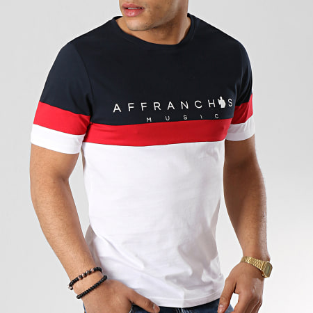 Affranchis Music - Maglietta tricolore blu navy bianco rosso