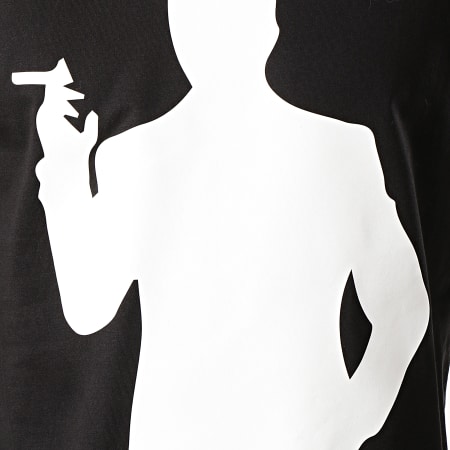 Affranchis Music - Camiseta de manga larga Silhouette Negro Blanco