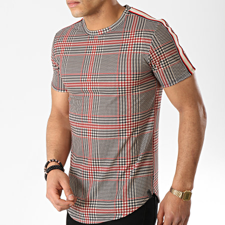 Uniplay - Tee Shirt Oversize Avec Bande T580 Beige Rouge