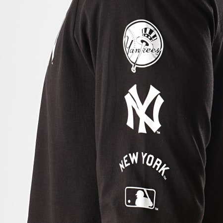 '47 Brand - Tee Shirt Manches Longues New York Yankees Noir Blanc